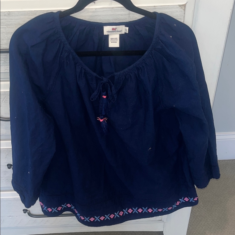 Vineyard Vines Navy Blouse